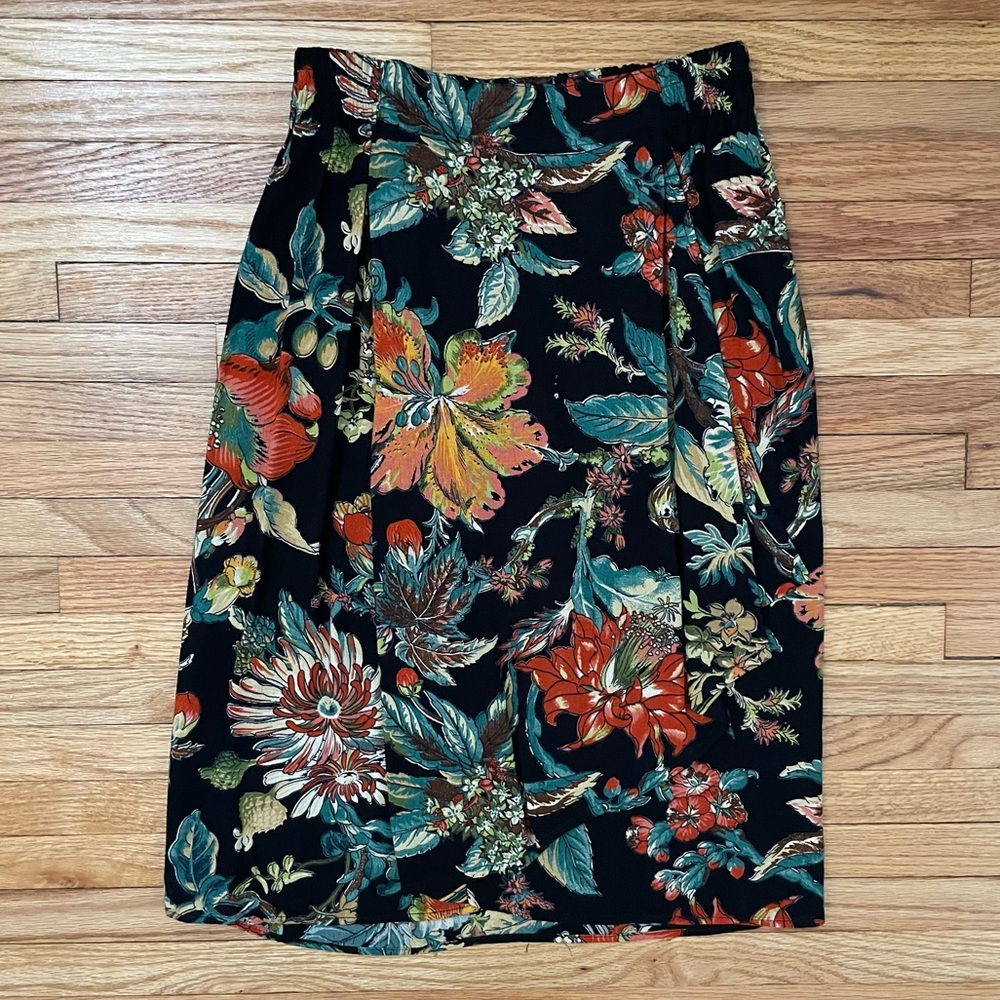 Vintage Black Floral Skirt